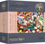 Festive Cats. Wooden Puzzle