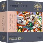 Festive Cats. Wooden Puzzle