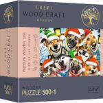 Festive Dogs. Wooden Puzzle