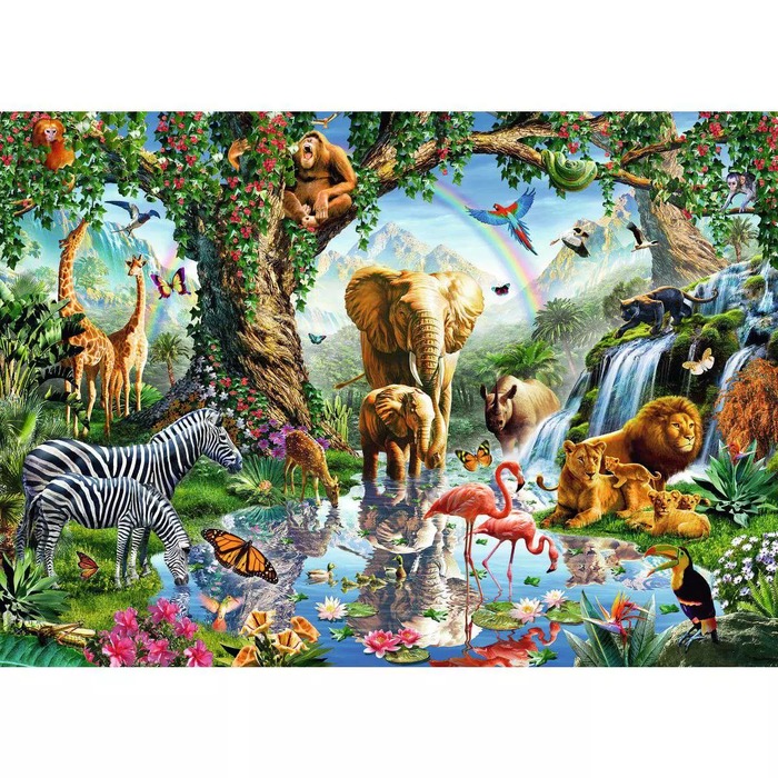 Adventures in the Jungle – 1000 Pieces – finished puzzle image