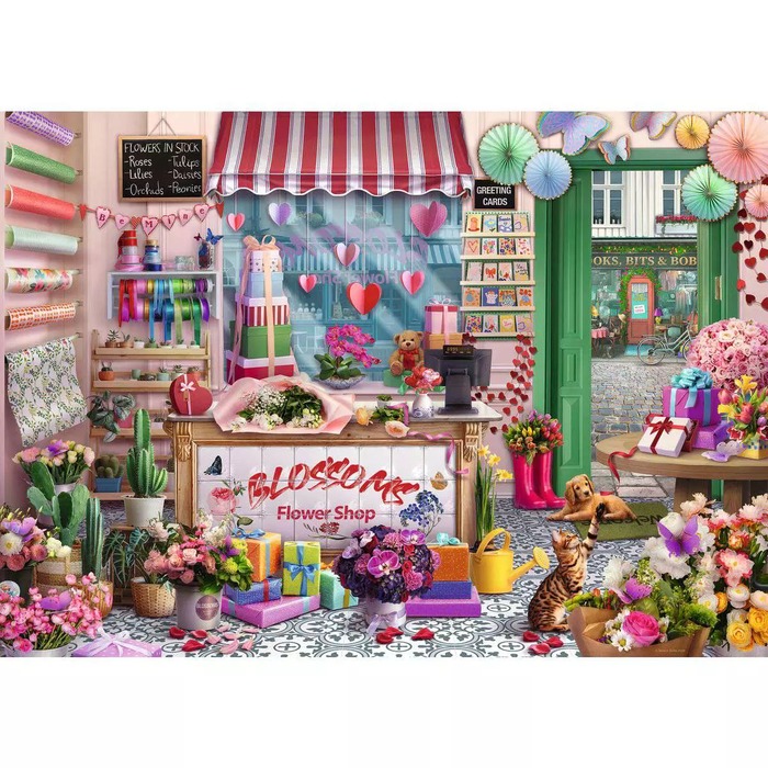 Blossoms Flower Shop – 1000 Pieces – finished puzzle image