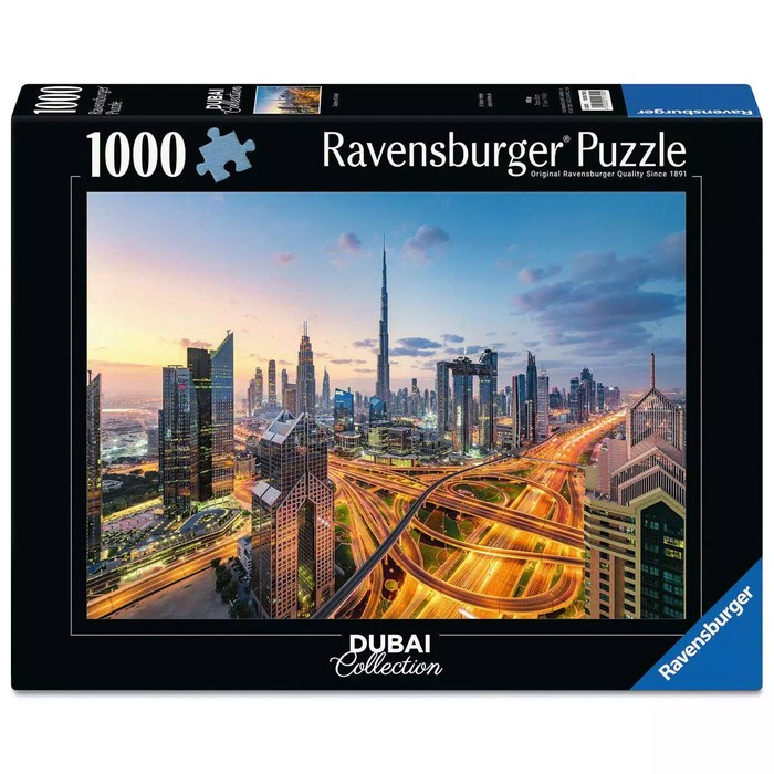Dubai Collection Skyline of Dubai – 1000 Pieces (box) Dubai Collection Skyline of Dubai – 1000 Pieces – Ravensburger puzzle box